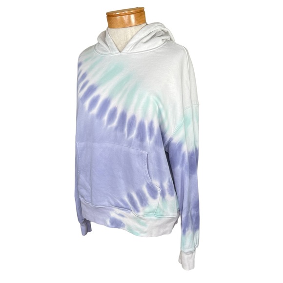 Wildfox Lavender, Mint & White Tie-Dye Boxy Fit Hoodie Oversized Small - Picture 12 of 12